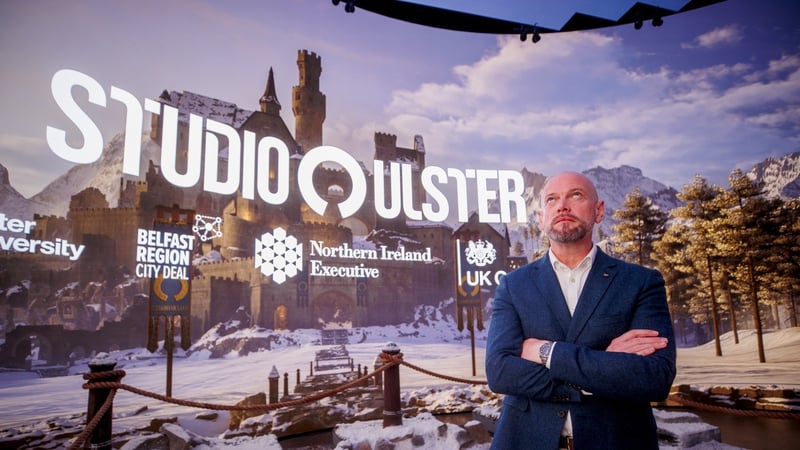 Professor Declan Keeney, Co-Founder and Interim CEO of Studio Ulster Ltd, during a preview before the launch event for Studio Ulster, an advanced virtual production facility at Giant's Park in Belfast. Photo credit: Liam McBurney/PA Wire