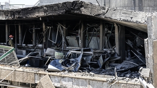 BEERSHEBA, ISRAEL - JUNE 19: A view of the destruction after an Iranian missile hits Soroka Medical Center in Beersheba, Israel on June 19, 2025. (Photo by Tsafrir Abayov/Anadolu via Getty Images)