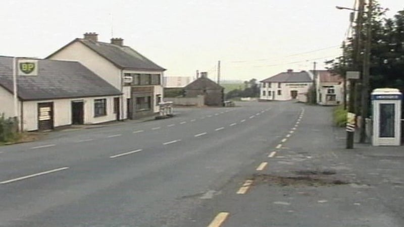 Main street in Clontibret after the overnight visit by Loyalist leader Peter Robinson and friends in 1986. Photo: RTÉ