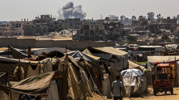 KHAN YUNIS, GAZA - JUNE 20: Smoke rises from the area after an Israeli strike targeted Khan Yunis, Gaza on June 20, 2025. (Photo by Abed Rahim Khatib/Anadolu via Getty Images)