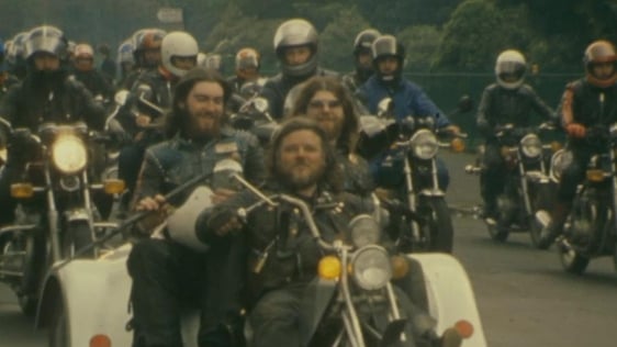Motorcyclists protest in Dublin (1980)