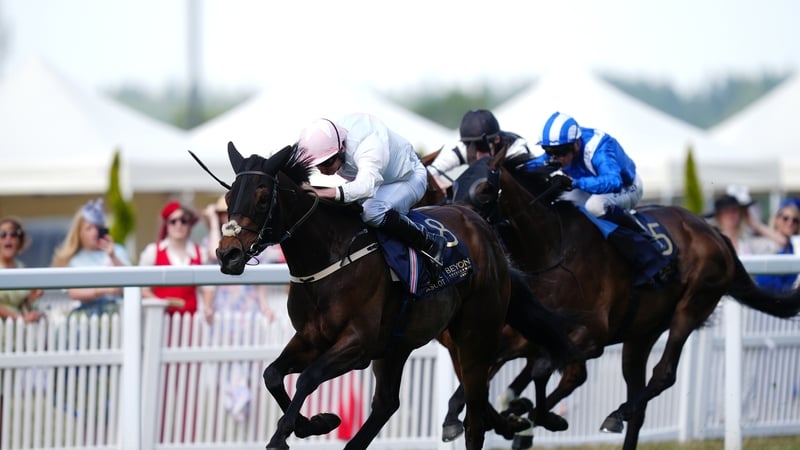 Ethical Diamond ridden by Ryan Moore (white silks) came with a telling run to land the spoils