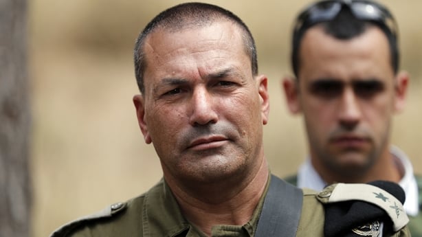 Israeli army major general Eyal Zamir, head of the southern command, looks on as he stands near the Israel-Gaza border in the southern kibbutz of Nahal Oz on April 20, 2018. (Photo by THOMAS COEX / AFP) (Photo by THOMAS COEX/AFP via Getty Images)