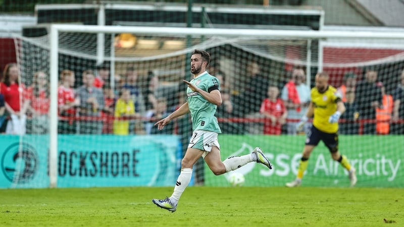 Michael Duffy wheels away after what proved to be the only goal of the game at Tolka Park