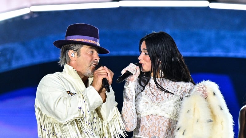 Jamiroquai lead singer Jay Kay joined Dua Lipa on stage during Friday's Wembley gig