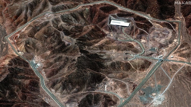 Satelite image of the Fordo enrichment facility in Iran, pictured here on 14 June