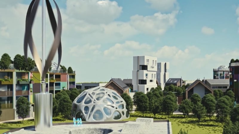 How Athlone may look in 2050 as depicted by RTÉ programme Futureville Ireland