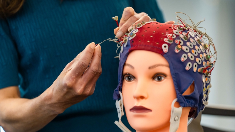 Dr Shirley Coyle from DCU demonstrates how the sensors would be used