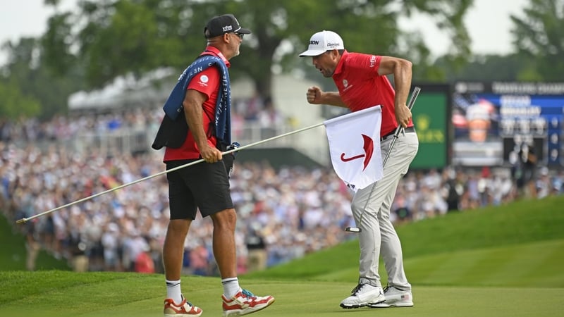 Keegan Bradley went into Ryder Cup mode on the 18th after edging past Europe's Tommy Fleetwood