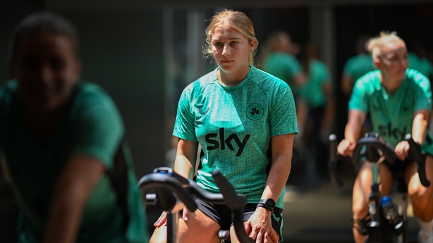 22 June 2025; Ellen Molloy during a Republic of Ireland women gym session at Denver Athletic Club in Colorado, USA. Photo by Stephen McCarthy/Sportsfile