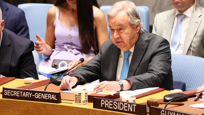 Antonio Guterres said the world must act to halt the fighting and return to talks