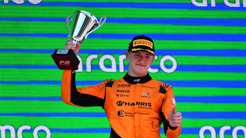 Alex Dunne leads the drivers' standings in F2, the feeder series directly below Formula One