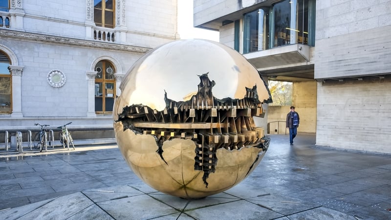 Sfera con sfera ('Sphere within sphere') by Arnaldo Pomodoro in Trinity College Dublin