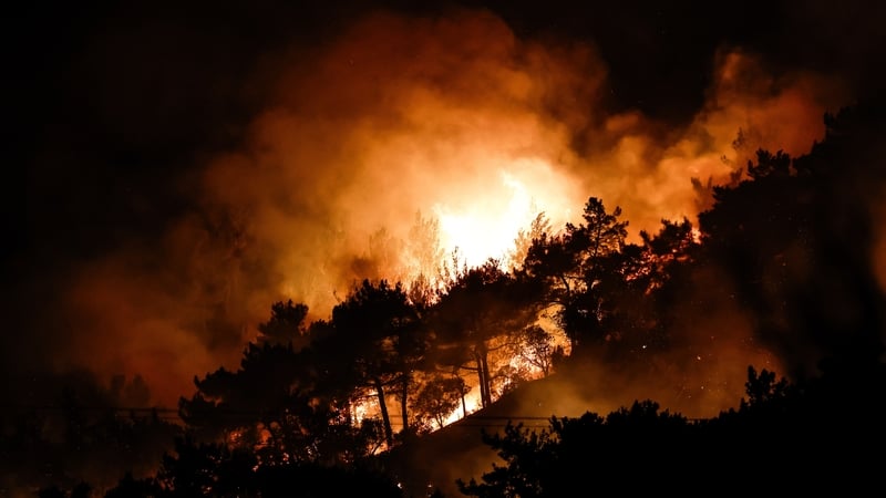 Chios is facing five separate fire outbreaks