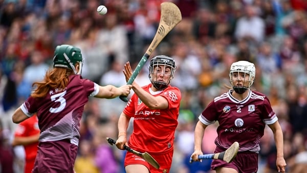 Amy O'Connor gets a pass away in last year's All-Ireland camogie final