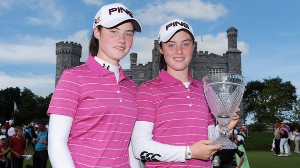 8 August 2010; Lisa Maguire, Ireland, winner of the AIB Ladies Irish Open Amateur Trophy with her sister Leona . AIB Ladies Irish Open Golf Championship, Killeen Castle, Co. Meath. Picture credit: Matt Browne / SPORTSFILE
