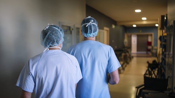 Two doctors walking in the emergency hospital.