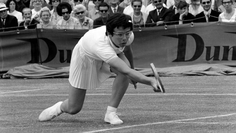 Billie Jean King at the Irish Open tennis championships in 1969. Photo: RTÉ Stills Library