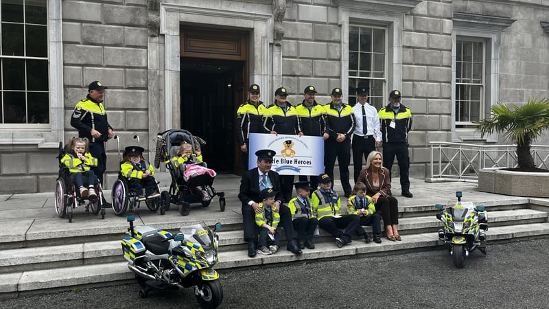 The Little Blue Heroes from Co Tipperary joined their garda colleagues, Deputy Michael Murphy and the Ceann Comhairle at Leinster House