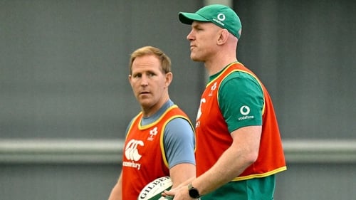 Mike Prendergast (l) alongside Ireland interim head coach Paul O'Connell