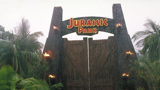 The gateway to the eponymous theme park, from the film 'Jurassic Park',