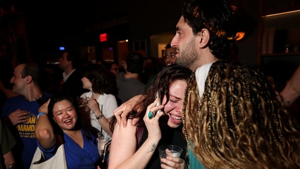 Attendees during an election night event with Zohran Mamdani, New York City mayoral candidate, not pictured, in New York, US, on Tuesday, June 24, 2025. More than 930,000 New Yorkers cast their ballots in the city's Democratic primary, with more than half withstanding record temperatures to vote at
