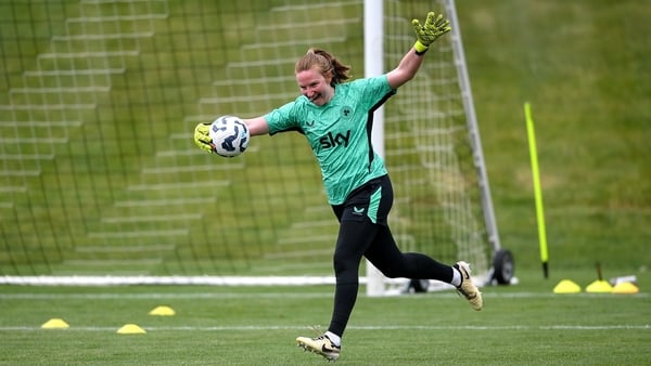 23 June 2025; Goalkeeper Courtney Brosnan during a Republic of Ireland women training session at North Area Athletic Complex in Arvada, Colorado, USA. Photo by Stephen McCarthy/Sportsfile