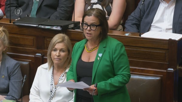 Sinn Fein leader Mary Lou McDonald speaks during Leaders' Questions in the Dáil
