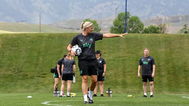 Carla Ward during a Republic of Ireland women training session in Arvada, Colorado