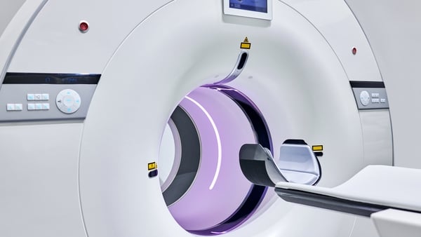 Close-up of modern MRI machine.