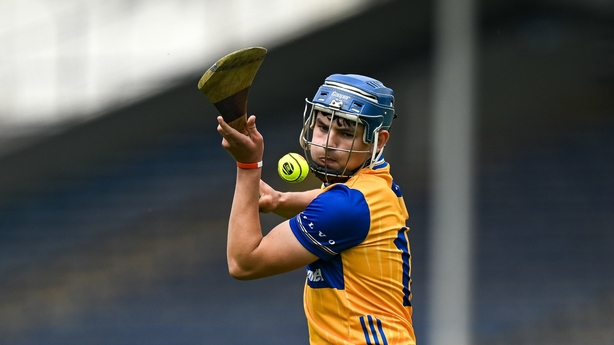 15 June 2025; Paul Rodgers of Clare during the Electric Ireland GAA Hurling All-Ireland Minor Championship semi-final match between Cork and Clare at FBD Semple Stadium in Thurles, Tipperary. Photo by Brendan Moran/Sportsfile