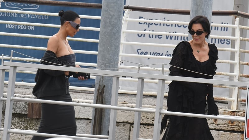 Kim Kardashian and Kris Jenner are among the celebrities in Venice