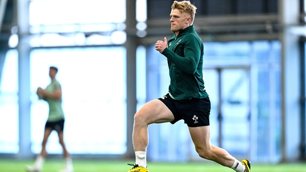 24 June 2025; Tommy O'Brien during the Ireland rugby squad training at the IRFU High Performance Centre at the Sport Ireland Campus in Dublin. Photo by Brendan Moran/Sportsfile