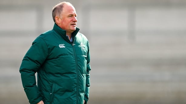 21 March 2025; IRFU performance director David Humphreys during the Ireland rugby captain's run at Kingspan Stadium in Belfast. Photo by Ramsey Cardy/Sportsfile