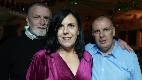 Helen Ward (centre) and her siblings John (L) and David (R) feature in the new documentary The Phone Box Babies