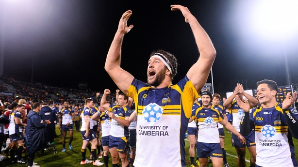 18 June 2013; Leon Power, Brumbies, celebrates his side's victory. British & Irish Lions Tour 2013, Brumbies v British & Irish Lions. Canberra Stadium, Bruce, Canberra, Australia. Picture credit: Stephen McCarthy / SPORTSFILE
