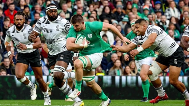 12 November 2022; Nick Timoney of Ireland during the Bank of Ireland Nations Series match between Ireland and Fiji at the Aviva Stadium in Dublin. Photo by John Dickson/Sportsfile