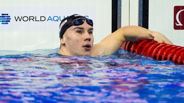 13 December 2024; Eoin Corby of Ireland during the Men's 200m breaststroke heat on day four of the World Aquatics Swimming Championships (25m) at the Duna Arena in Budapest, Hungary. Photo by Nikola Krstic/Sportsfile