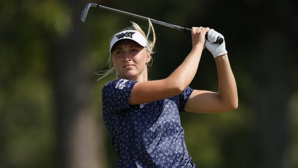 ROGERS, ARKANSAS - SEPTEMBER 29: Ellinor Sudow of Sweden plays her shot from the third tee during the first round of the Walmart NW Arkansas Championship presented by P&G at Pinnacle Country Club on September 29, 2023 in Rogers, Arkansas. (Photo by Alex S
