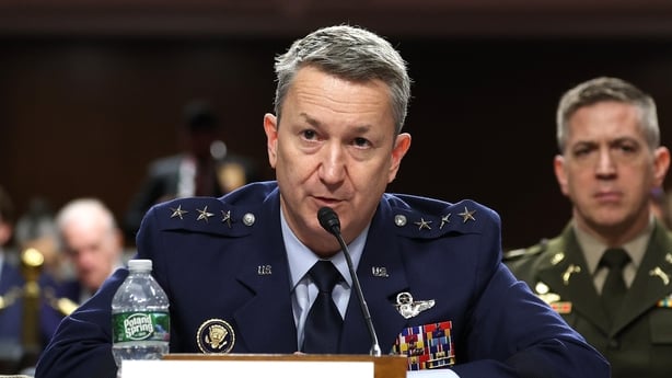 WASHINGTON, DC - APRIL 01: Retired Lt. Gen. Dan Caine, President Trump's nominee to be Chairman of the Joint Chiefs of Staff, testifies during his Senate Armed Services Committee confirmation hearing on April 01, 2025 in Washington, DC. Caine, a retired Air Force General, was nominated by President 
