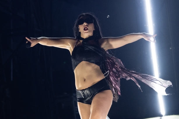GLASTONBURY, ENGLAND - JUNE 28: Charli XCX performs on The Other Stage during day four of Glastonbury festival 2025 at Worthy Farm, Pilton on June 28, 2025 in Glastonbury, England. Established by Michael Eavis in 1970, Glastonbury has grown into the UK's largest music festival, drawing over 200,000 
