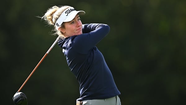 Anna Foster of Ireland watches her drive at the 17th tee box during day one of the KPMG Women’s Irish Open at Carton House Golf Club in Maynooth, Kildare.