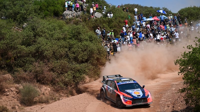 Ott Tanak co-driver Martin Jarveoja in action during the Acropolis Rally in Greece