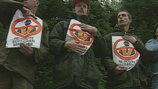 Nationalist protesters on the Garvaghy Road, 1995