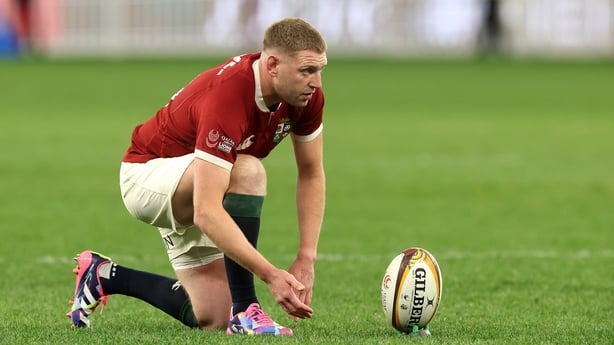 PERTH, AUSTRALIA - JUNE 28: Finn Russell of the British & Irish Lions lines up a conversion during the tour match between the Western Force and British & Irish Lions at the Optus Stadium on June 28, 2025 in Perth, Australia. (Photo by David Rogers/Getty Images)