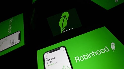Robinhood's shares hit a record high and were last up 6.6%