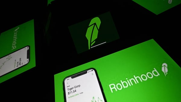 Robinhood's shares hit a record high and were last up 6.6%