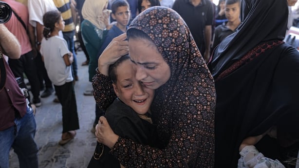 GAZA CITY, GAZA - JUNE 30: Bodies of Palestinians and wounded are brought to Al-Shifa Hospital following the Israeli warplanes targeted a cafe on the Gaza coast in Gaza City, Gaza on June 30, 2025. (Photo by Ahmed Jihad Ibrahim Al-arini/Anadolu via Getty Images)