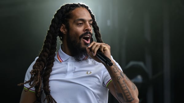 GLASTONBURY, ENGLAND - JUNE 28: Bobby Vylan of Bob Vylan performs on the West Holts stage during day four of Glastonbury festival 2025 at Worthy Farm, Pilton on June 28, 2025 in Glastonbury, England. Established by Michael Eavis in 1970, Glastonbury has g