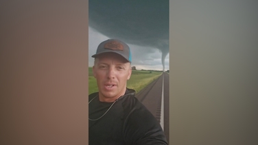 Man films himself in front of tornado in South Dakota
